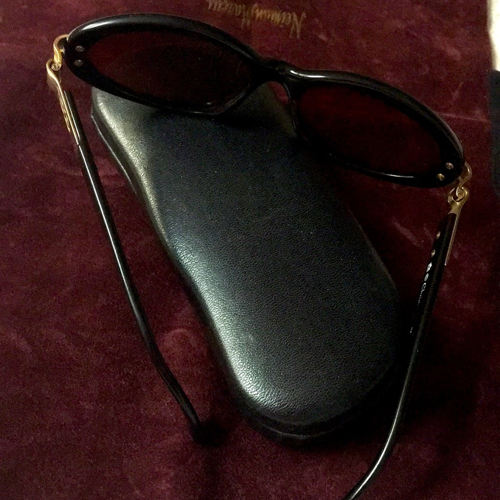 CHRISTIAN DIOR Signature Black and Gold Sunglass Frames & Case - Picture 6 of 8
